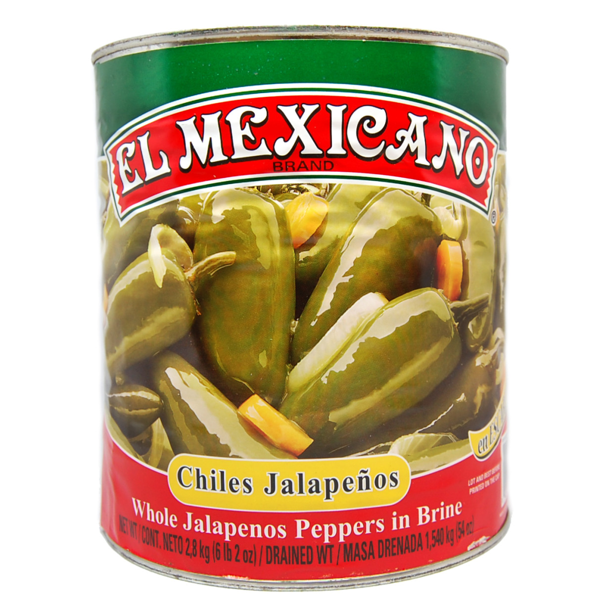 Mexgrocer Europe El Mexicano Jalapeno Whole 6 x 2.8kg Case Buy